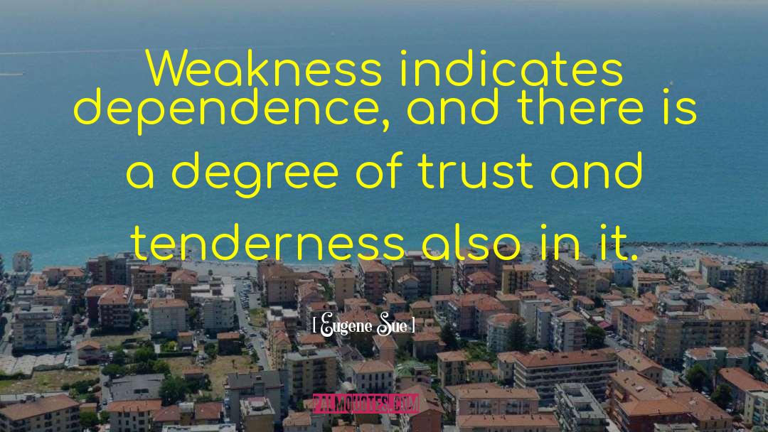 Eugene Sue Quotes: Weakness indicates dependence, and there