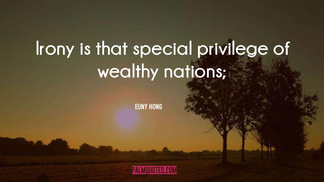 Euny Hong Quotes: Irony is that special privilege