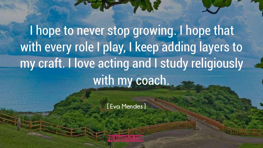 Eva Mendes Quotes: I hope to never stop