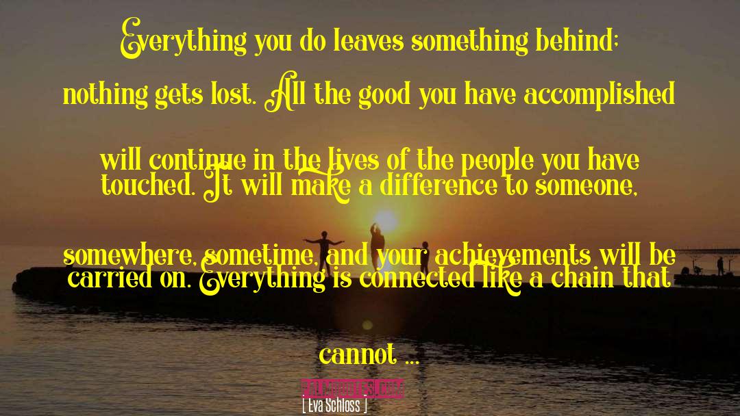 Eva Schloss Quotes: Everything you do leaves something
