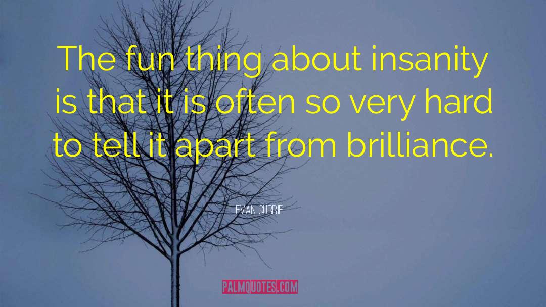 Evan Currie Quotes: The fun thing about insanity