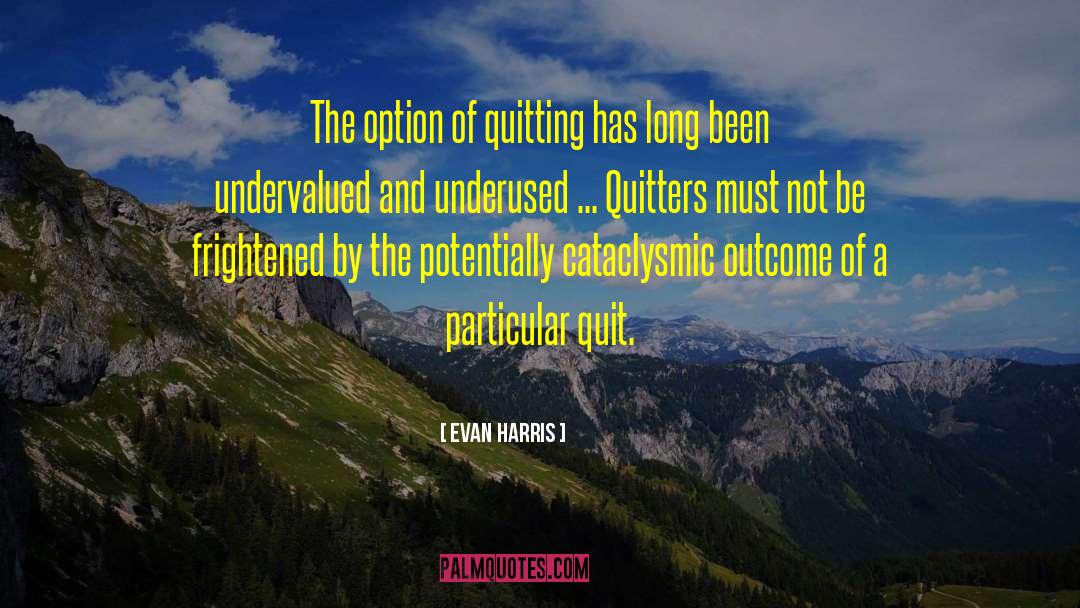 Evan Harris Quotes: The option of quitting has