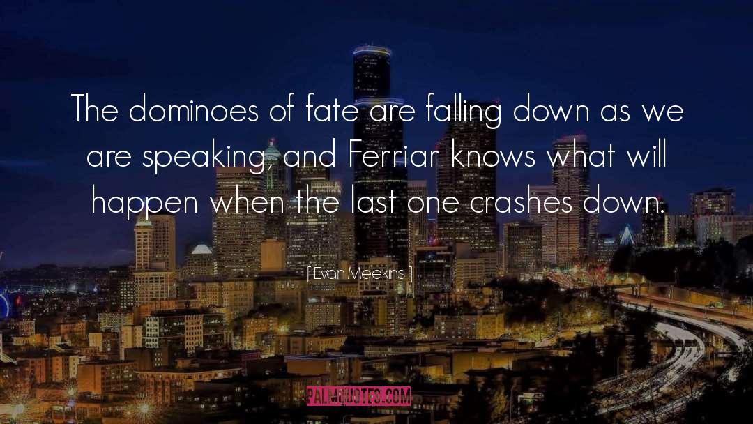 Evan Meekins Quotes: The dominoes of fate are