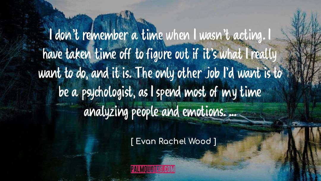 Evan Rachel Wood Quotes: I don't remember a time