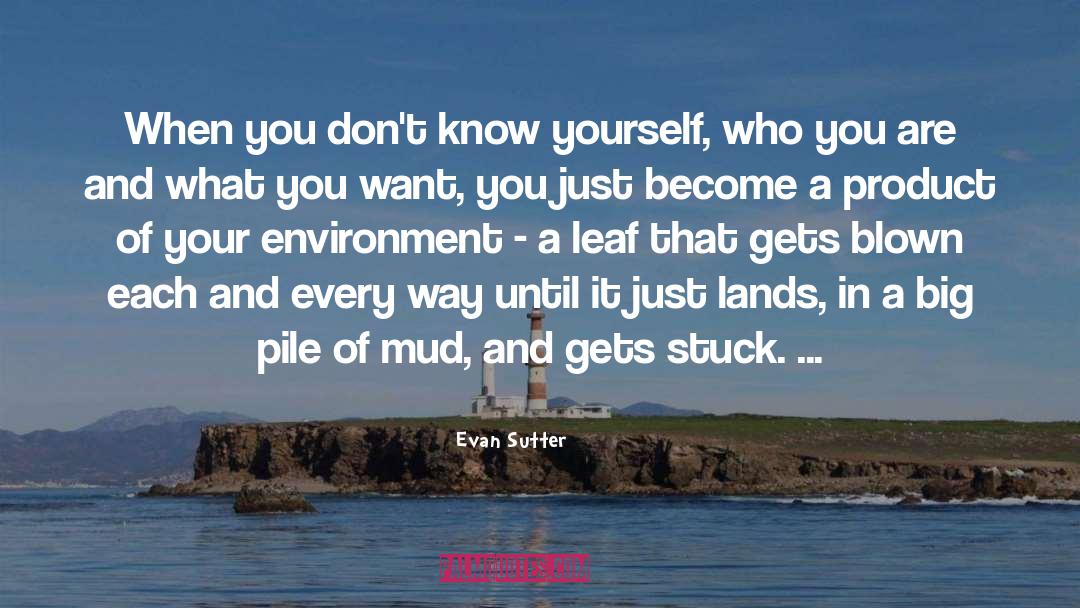 Evan Sutter Quotes: When you don't know yourself,