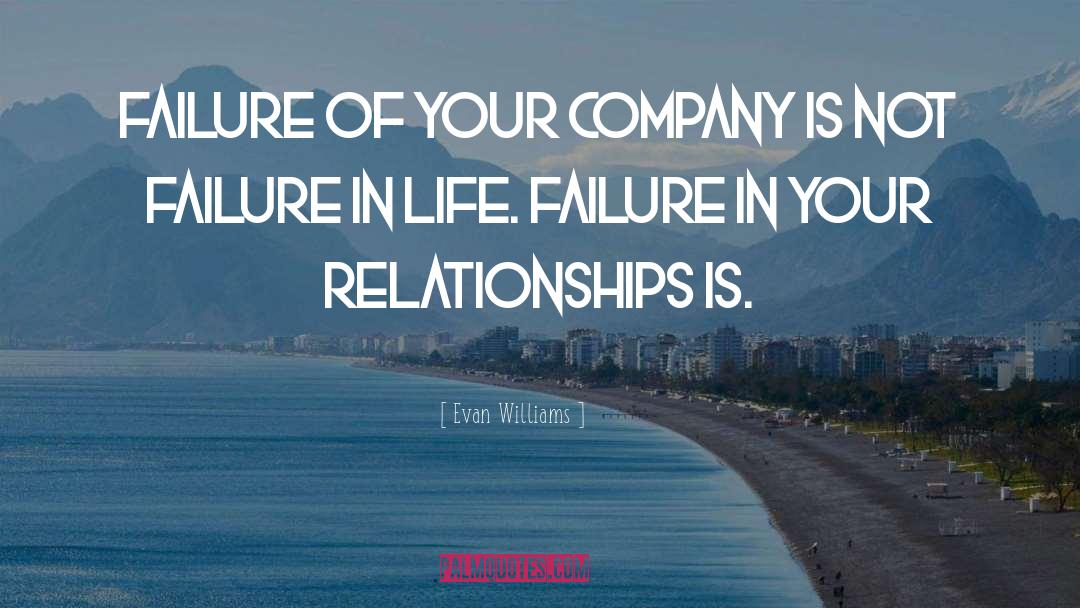 Evan Williams Quotes: Failure of your company is