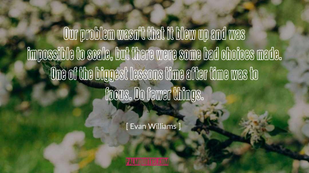Evan Williams Quotes: Our problem wasn't that it