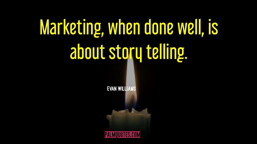 Evan Williams Quotes: Marketing, when done well, is