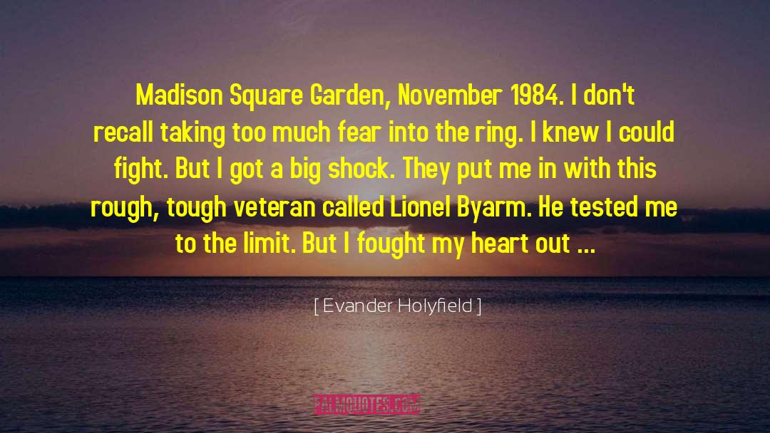 Evander Holyfield Quotes: Madison Square Garden, November 1984.