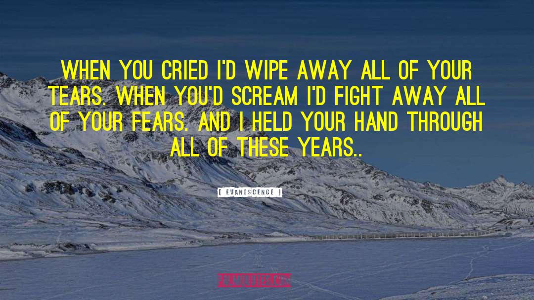 Evanescence Quotes: When you cried I'd wipe
