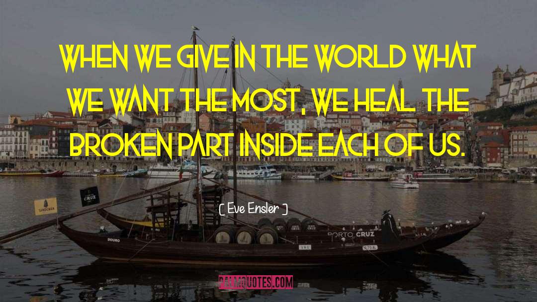 Eve Ensler Quotes: When we give in the