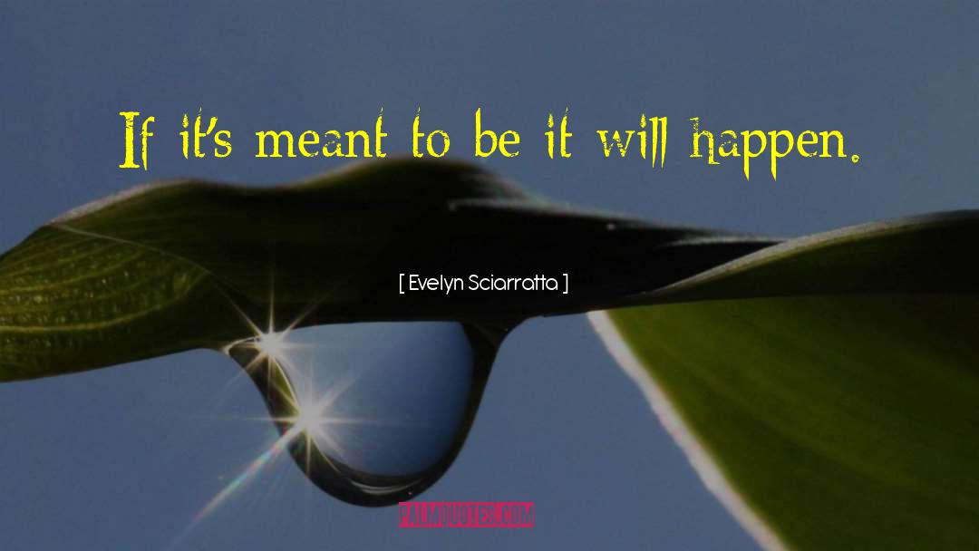 Evelyn Sciarratta Quotes: If it's meant to be