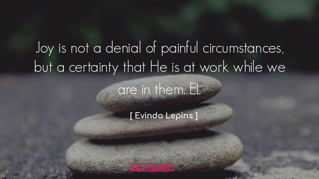 Evinda Lepins Quotes: Joy is not a denial