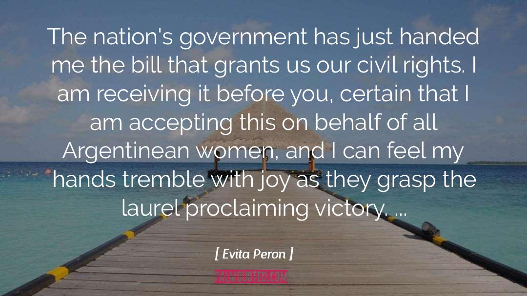 Evita Peron Quotes: The nation's government has just