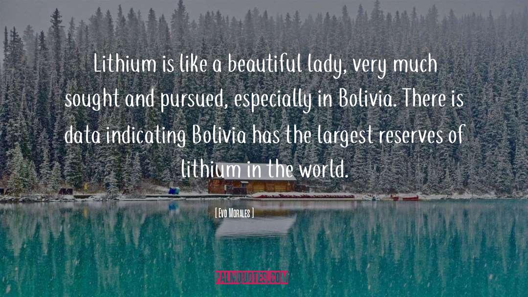 Evo Morales Quotes: Lithium is like a beautiful