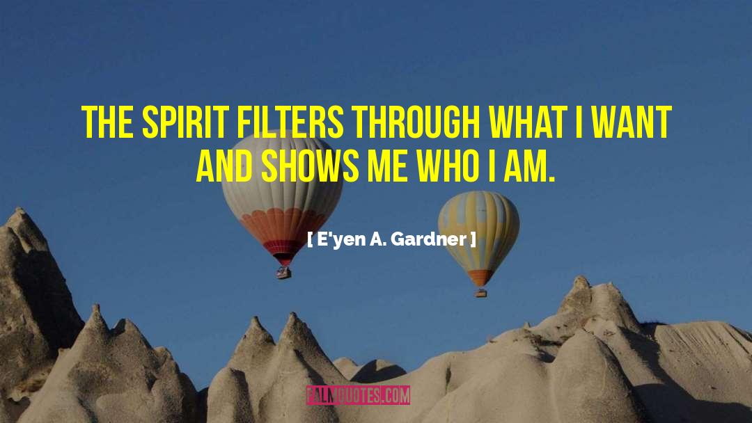 E'yen A. Gardner Quotes: The Spirit filters through what