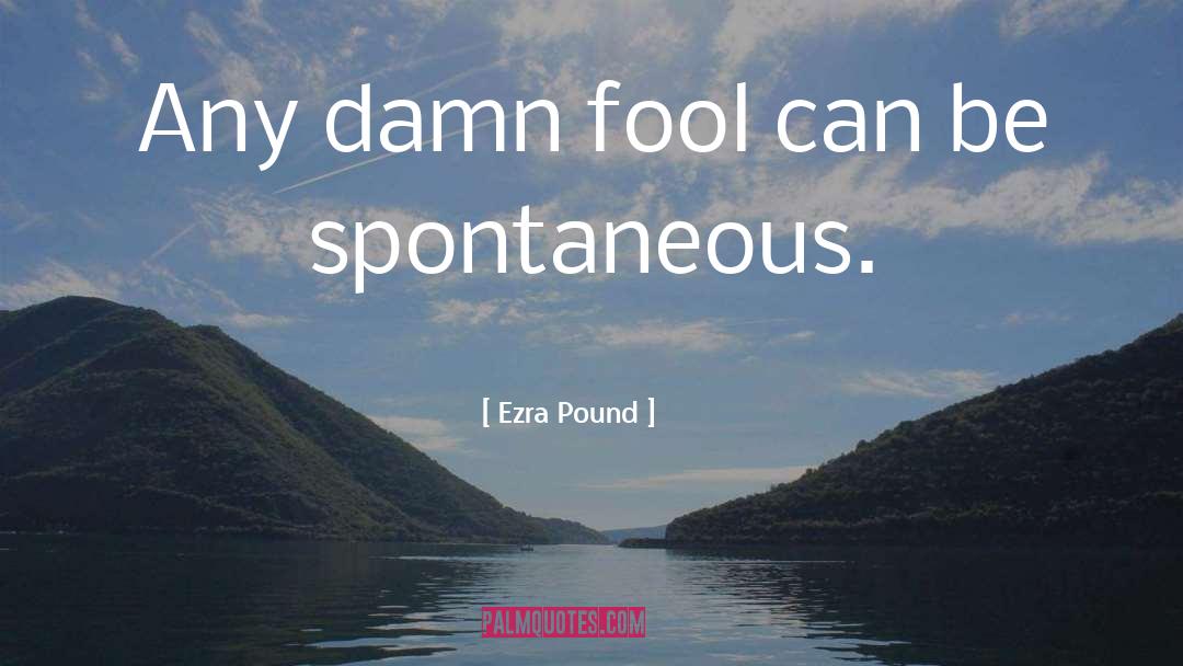 Ezra Pound Quotes: Any damn fool can be