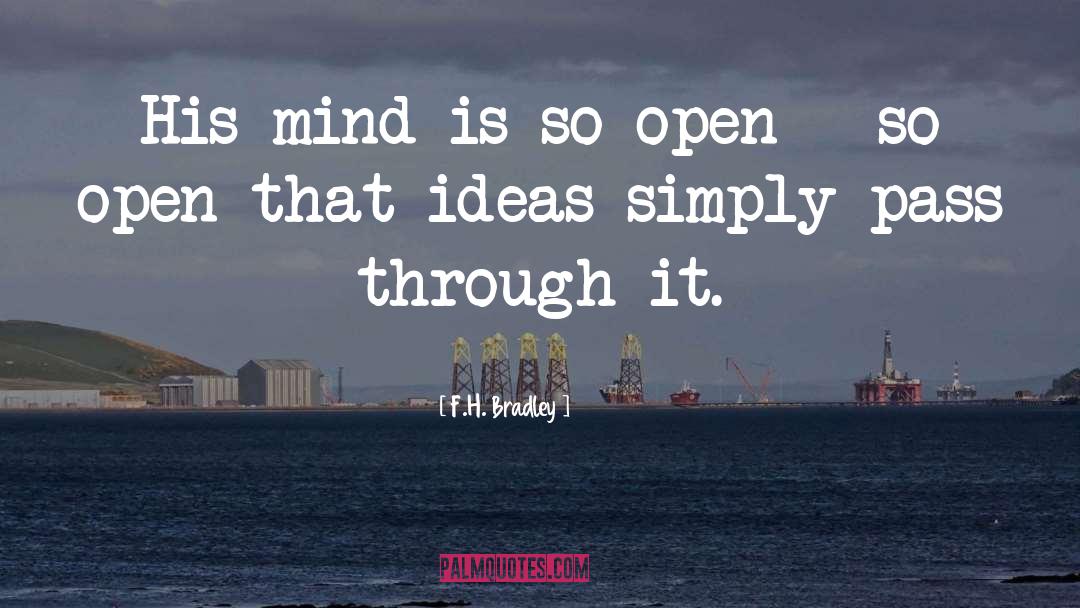 F.H. Bradley Quotes: His mind is so open