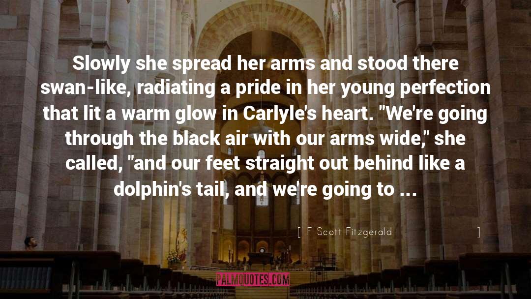 F Scott Fitzgerald Quotes: Slowly she spread her arms