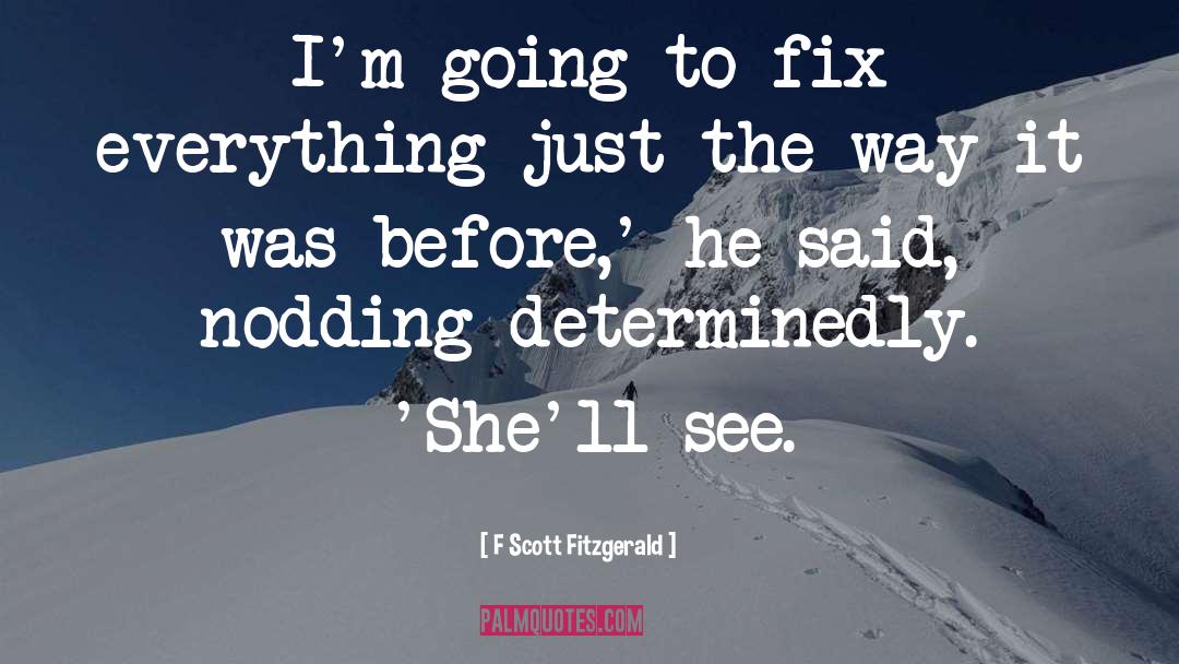 F Scott Fitzgerald Quotes: I'm going to fix everything