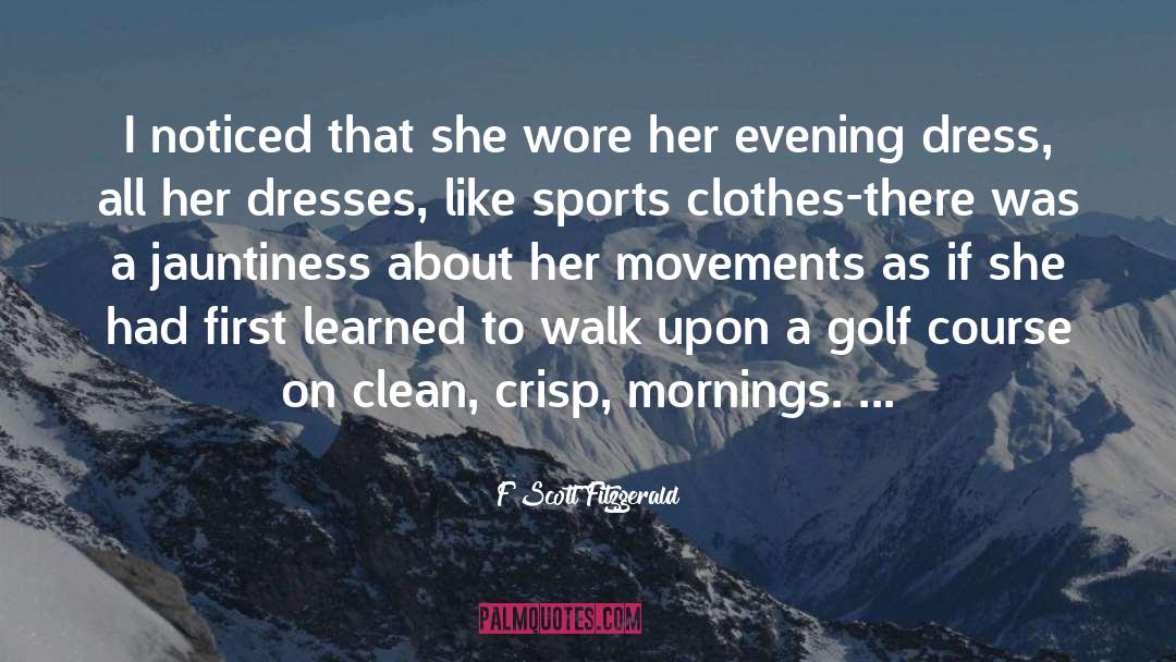 F Scott Fitzgerald Quotes: I noticed that she wore