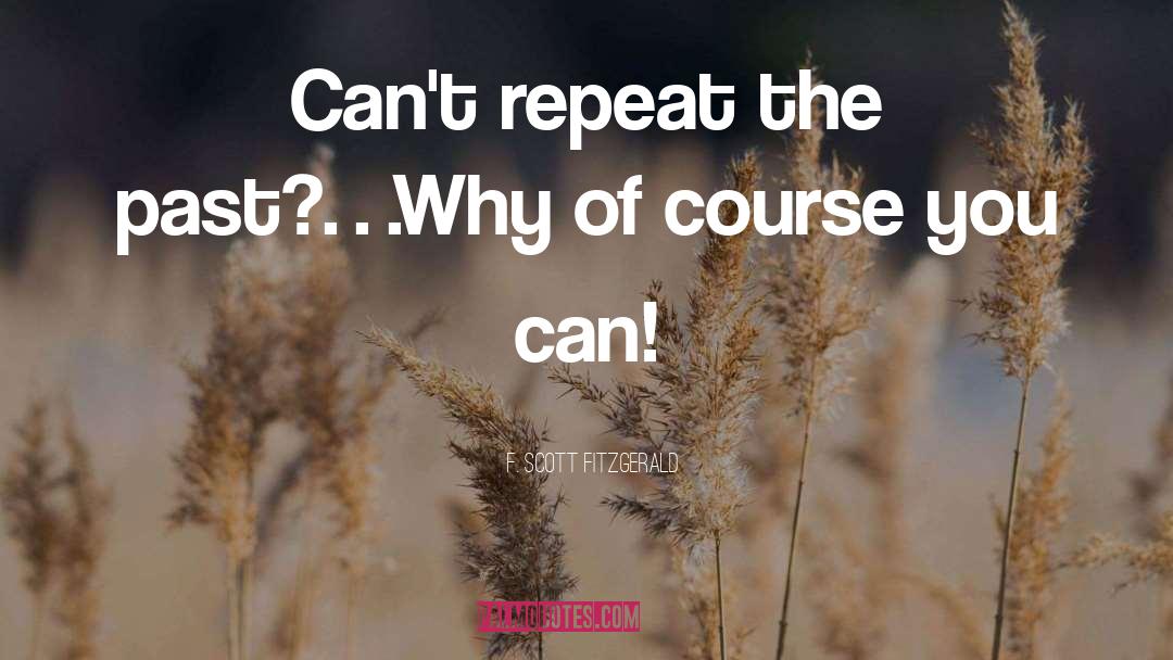 F Scott Fitzgerald Quotes: Can't repeat the past?…Why of