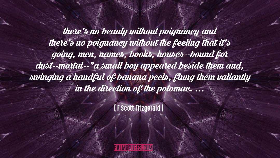 F Scott Fitzgerald Quotes: there's no beauty without poignancy