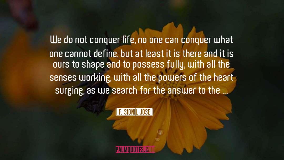 F. Sionil Jose Quotes: We do not conquer life,