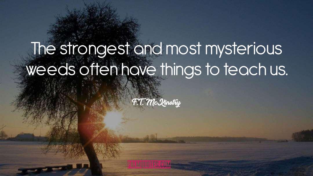 F.T. McKinstry Quotes: The strongest and most mysterious