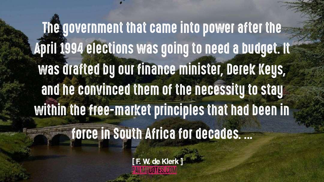 F. W. De Klerk Quotes: The government that came into