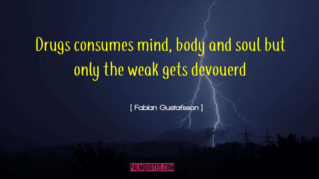 Fabian Gustafsson Quotes: Drugs consumes mind, body and