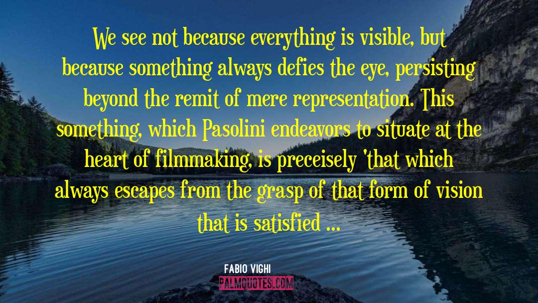 Fabio Vighi Quotes: We see not because everything