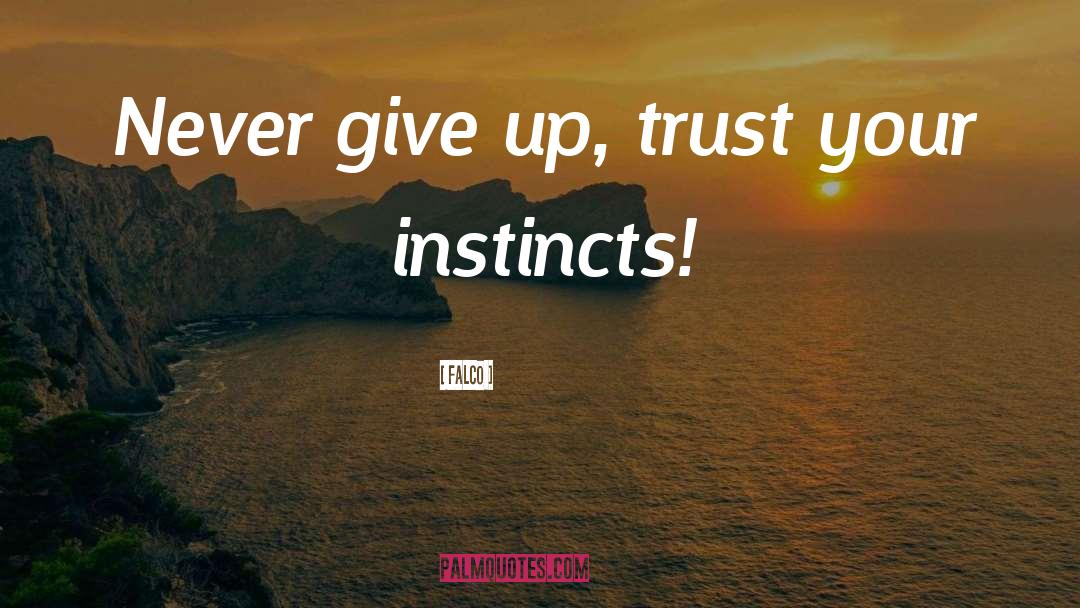 Falco Quotes: Never give up, trust your