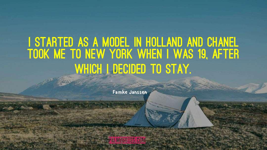 Famke Janssen Quotes: I started as a model