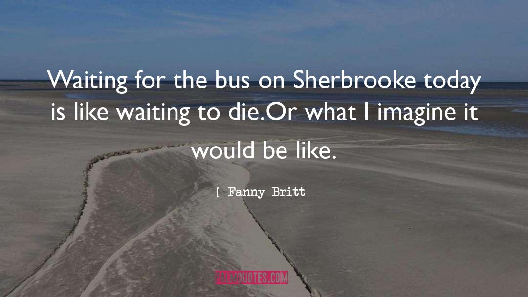Fanny Britt Quotes: Waiting for the bus on