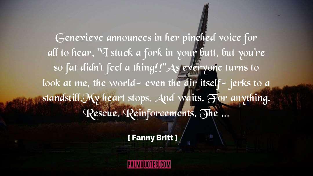 Fanny Britt Quotes: Genevieve announces in her pinched