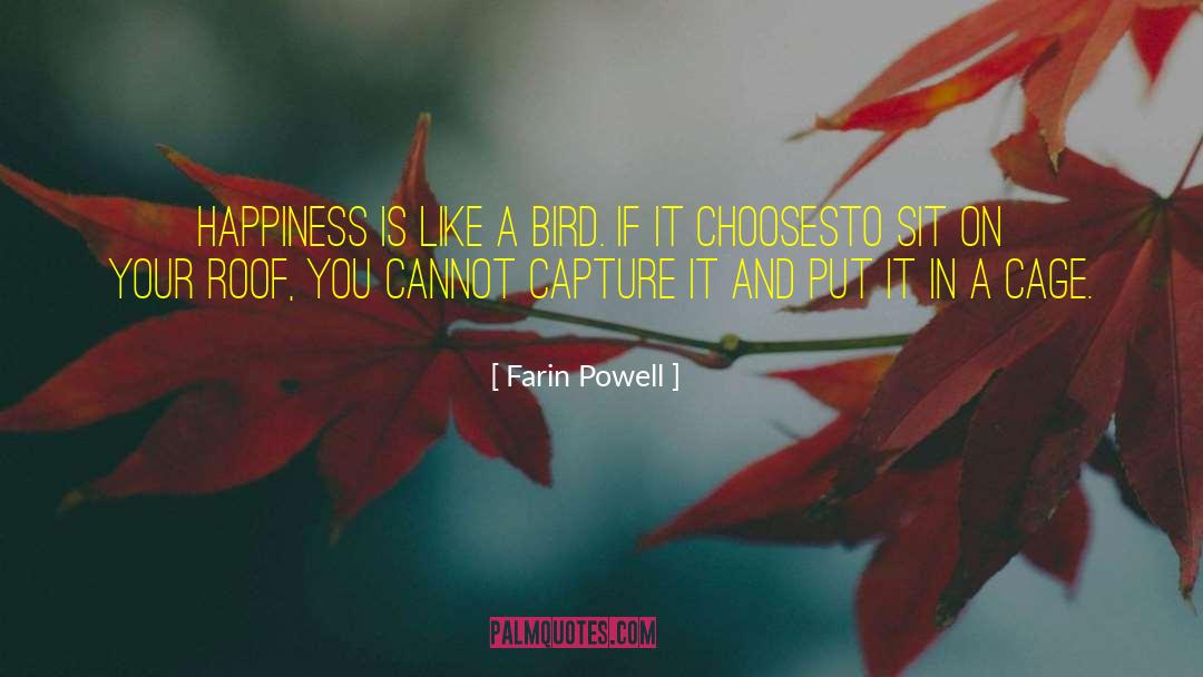 Farin Powell Quotes: Happiness is like a bird.