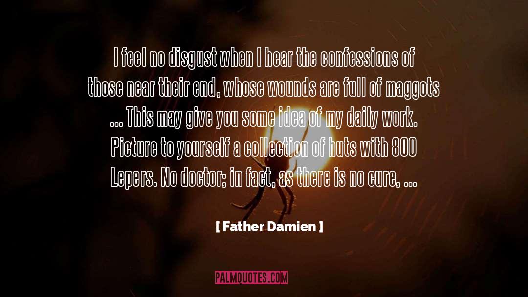 Father Damien Quotes: I feel no disgust when
