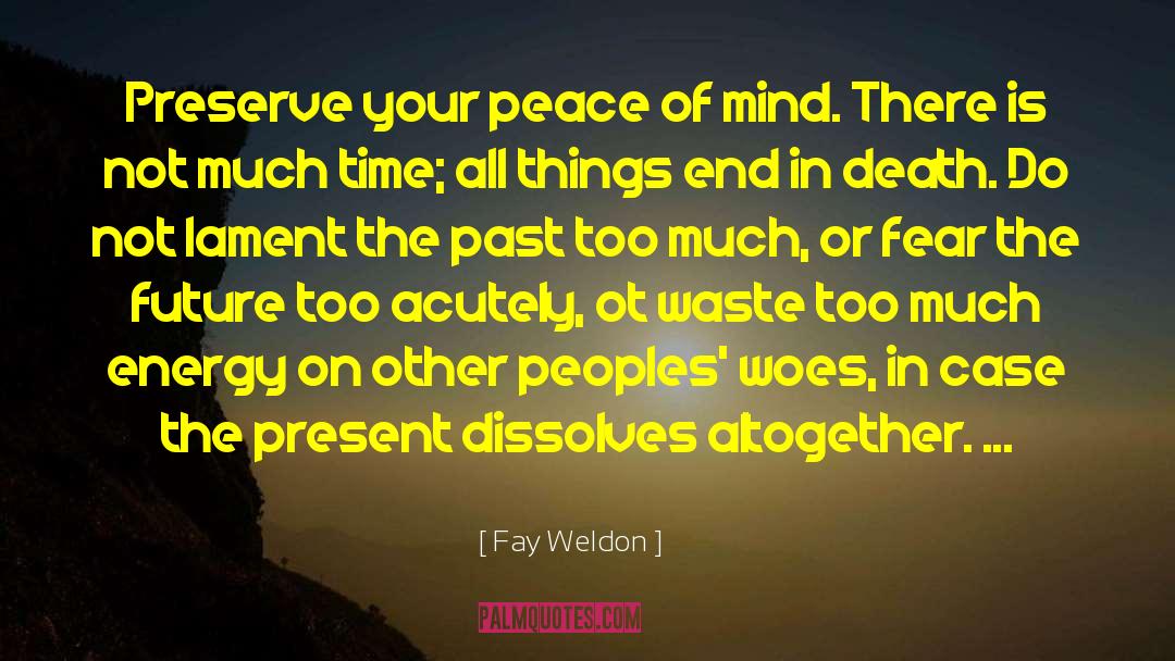 Fay Weldon Quotes: Preserve your peace of mind.