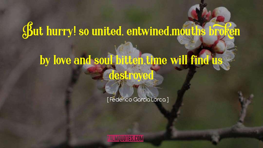 Federico Garcia Lorca Quotes: But hurry! so united, entwined,<br>mouths