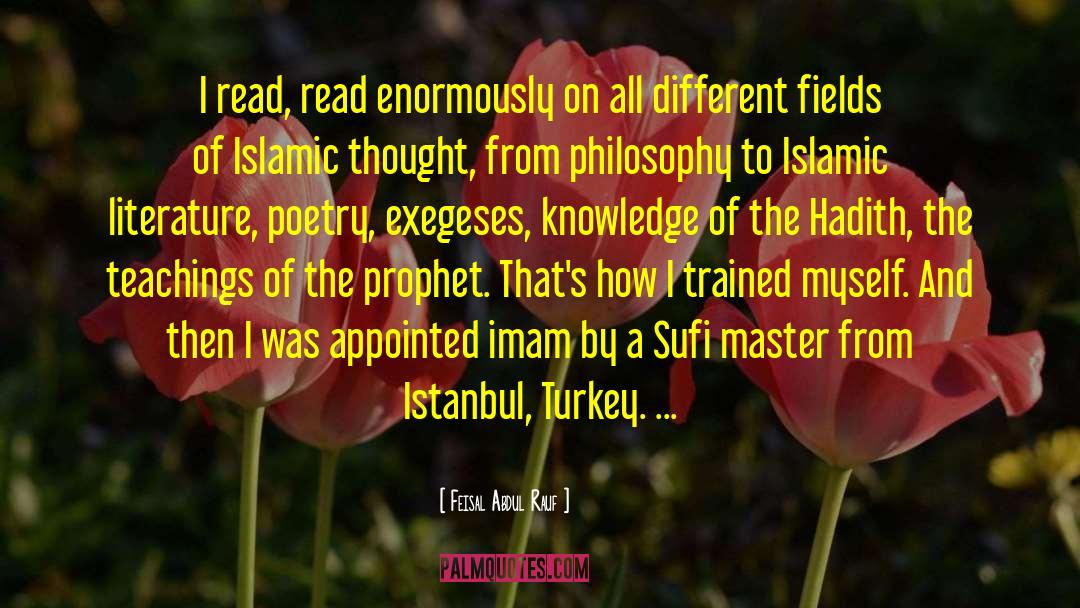 Feisal Abdul Rauf Quotes: I read, read enormously on