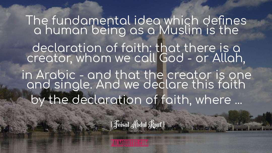 Feisal Abdul Rauf Quotes: The fundamental idea which defines