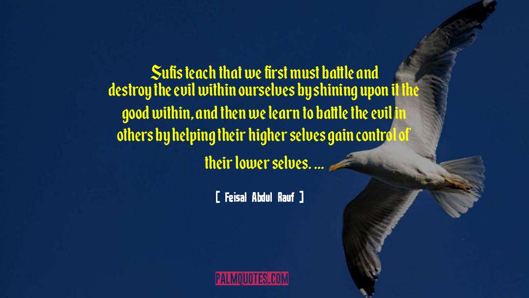 Feisal Abdul Rauf Quotes: Sufis teach that we first