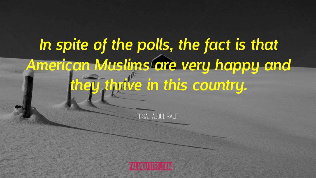 Feisal Abdul Rauf Quotes: In spite of the polls,