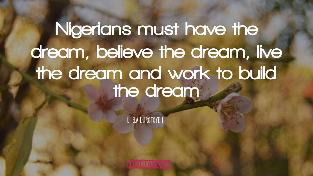 Fela Durotoye Quotes: Nigerians must have the dream,