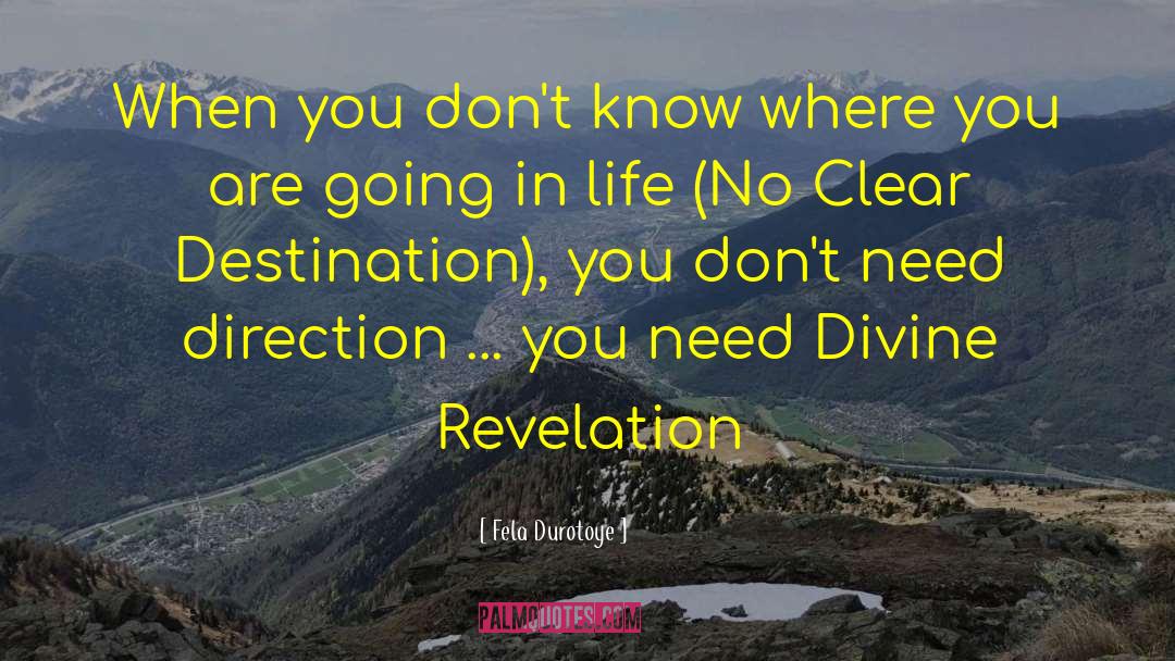 Fela Durotoye Quotes: When you don't know where