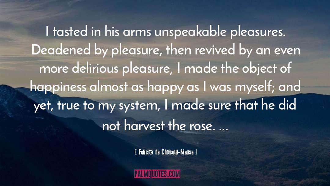 Felicité De Choiseul-Meuse Quotes: I tasted in his arms