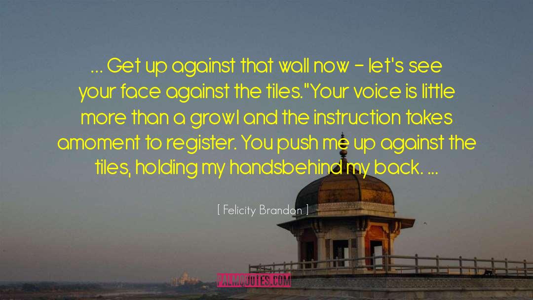 Felicity Brandon Quotes: … Get up against that