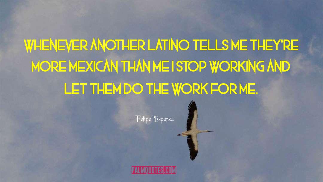 Felipe Esparza Quotes: Whenever another Latino tells me