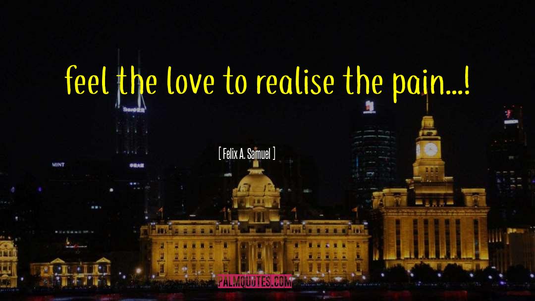 Felix A. Samuel Quotes: feel the love to realise